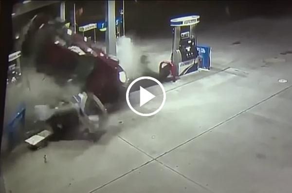 Terrifying Footage Emerges Of Car Flying Into Petrol Station ...