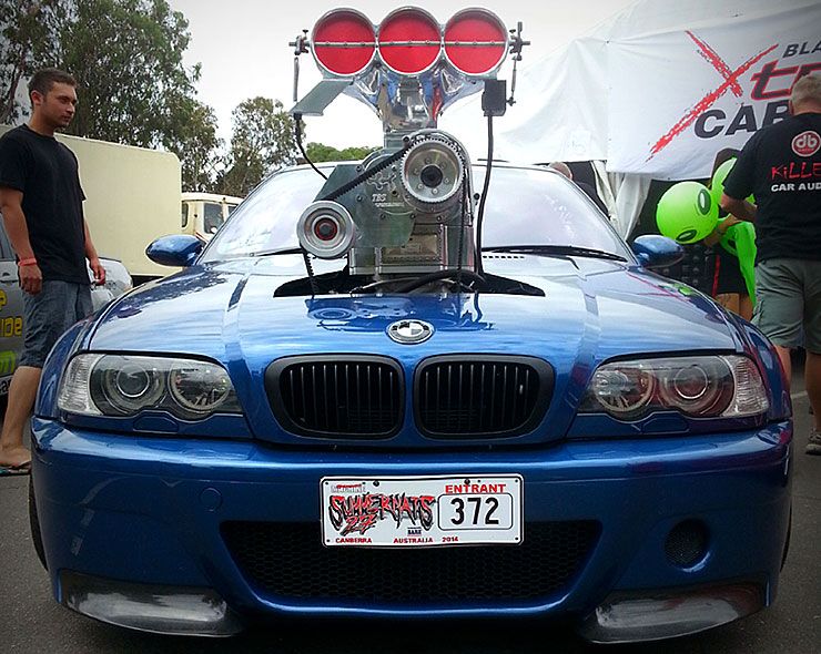 BMW M3 with an LSX V8 swap and twin screw blower