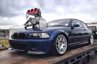 Wild BMW M3 with a blown LSX V8