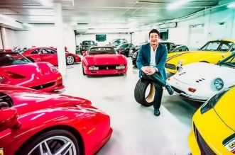 David Lee with his Ferrari Collection