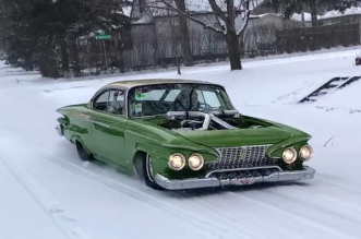 700hp Twin Turbo ’61 Plymouth Belvedere hooning in the snow